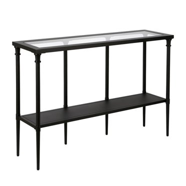 Pemberly Row Traditional Vintage Black and Bronze Metal Console Table