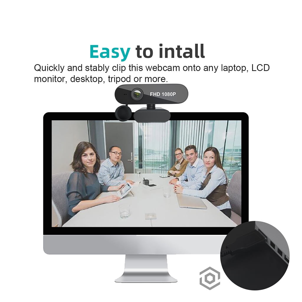 ZPAQI 1080p High Definition Computer Camera Microphone Laptop USB Webcam Web Monitor