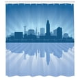 thumbnail image 3 of Ambesonne Nebraska Shower Curtain, Lincoln City Skyline, 69"Wx75"L, Blue and Ceil Blue, 3 of 3