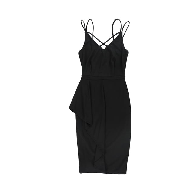 bar III Robe Moulante Drapée pour Femmes, Noire, Medium