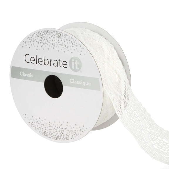 12 Pack: 1.5" x 4yd. Lace Ribbon by Celebrate It Classic
