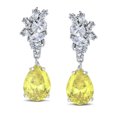 thumbnail image 2 of Bling Jewelry Womens Vintage Style CZ Gemstone Leaf Teardrop Clip-On Earrings for Weddings & Proms, 2 of 5