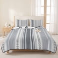 thumbnail image 3 of Twin XL Quilt Set 68''x98'', Grey Striped Lightweight Bedspread Coverlet Set with 2 Pillow Shams, Modern Geometric Abstract Art Contemporary Breathable All Season Quilt Bedding for Dorm/Guest Room, 3 of 9