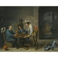 thumbnail image 2 of David Teniers The Younger 24x20 Black Ornate Framed Double Matted Museum Art Print Titled: A Guardroom Scene with Tric-Trac Players in the Foreground (1647), 2 of 5