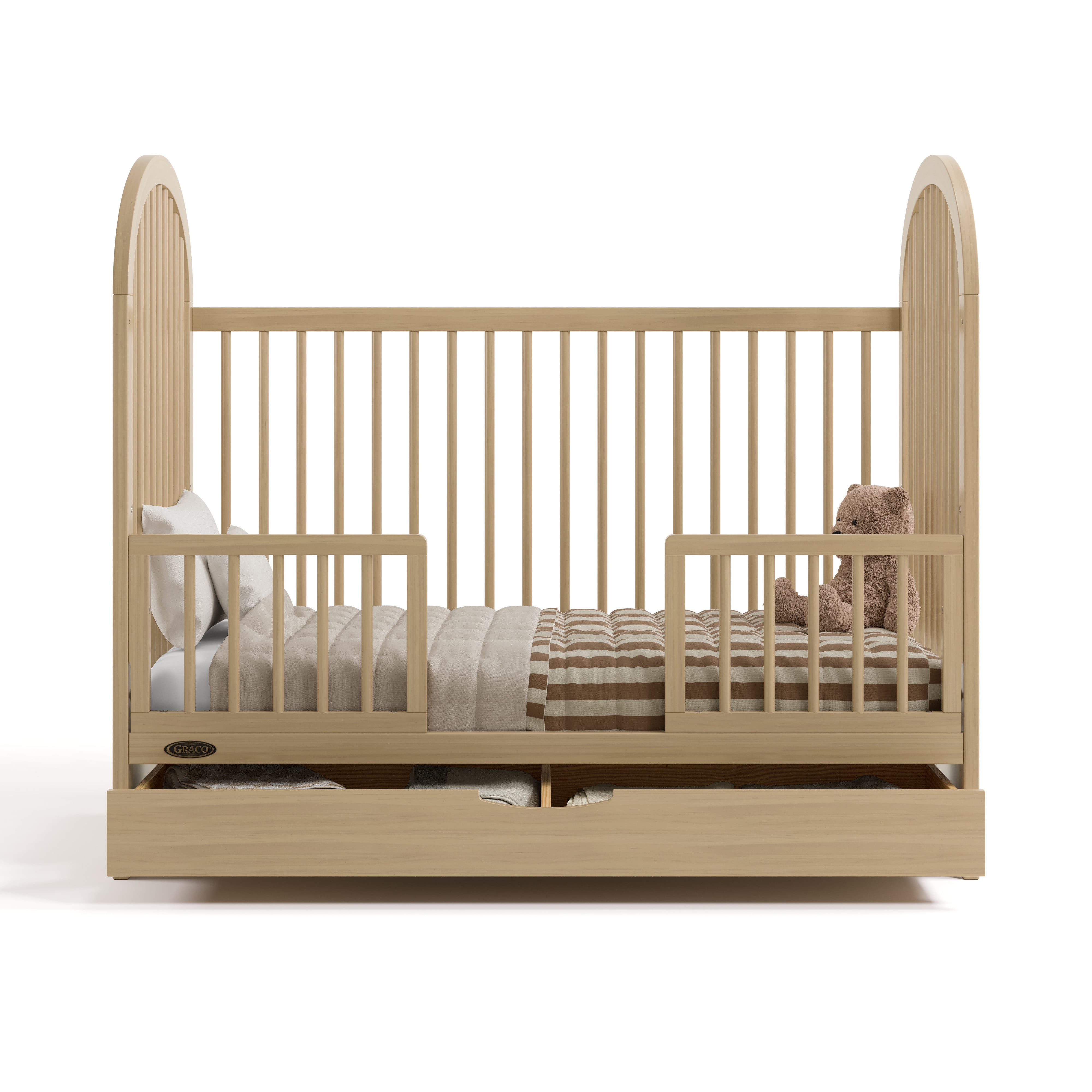 Graco Olivia 3-In-1 Convertible Baby Crib with Drawer, Driftwood