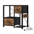 thumbnail image 2 of Heavy Duty 4-Tier Aquarium Stand with Power Outlets, Metal & Wood Rack for 20-37 Gallon Fish Tanks with Open Storage Shelves & Drawers, Black/Brown, 2 of 7