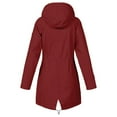 thumbnail image 4 of Tuphregyow Women's Thicken Fleece Oversized Overcoat Leisure Long Sleeve Winter Hooded Coat Solid Packable Loose Slouchy Blazer Jacket with Pockets Hiking Wine XL, 4 of 4