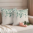thumbnail image 2 of Eucalyptus Leaf Pillow Covers 2 Pack Spring Green Eucalyptus Plants Leaves Linen Texture Pillowcase Waterproof Outdoor Throw Pillow Cover for Patio Garden Square Cushion 18”x18”, 2 of 9