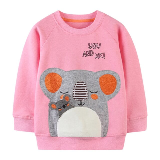 AAMILIFE Girls Sweatshirts Cartoon Print Casual Loose Pullover Tops