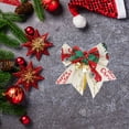 thumbnail image 4 of Twfbrm Christmas Tree Bows, 3.5" Christmas Bow with Bells, Linen Bowknot Wreath Bow with Jingle Bells for Xmas Garland Tree, Crafts, Hanging Christmas Decorations For Party Home (BG-D) on Clearance, 4 of 5