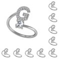thumbnail image 3 of Jumpingount Anillo abierto con letras mayúsculas, chapado en diamantes de imitación, anillos ajustables para mujer, joyería de fiesta para GRAMO 10Conjunto, 3 of 6