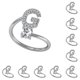 thumbnail image 1 of Guardurnaity Anillo abierto con letras mayúsculas de cobre, anillos chapados para interiores y exteriores, joyas ornamentales para viajes, regalos GRAMO 10Conjunto, 1 of 6