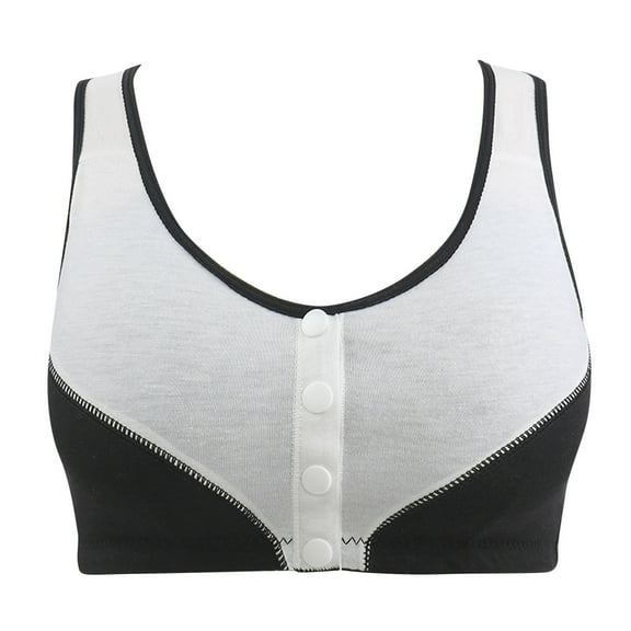 XFLWAM Womens Full Coverage Front Closure Bras Daisy Bra Push Up Comfort Snaps Wireless Everyday Bras