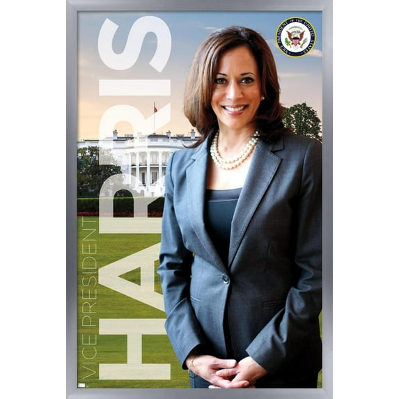 Trends International Kamala Harris - Vice President Wall Poster 24.25" x 35.75" x .75" Silver Framed Version