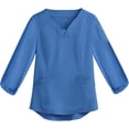 thumbnail image 2 of CFLVAEK Scrubs for Women Plus Size Long Sleeve Nurse Uniform with Pocket Comfy V Neck Underscrubs Solid Color Wrokwear Tops 2025 Blue S, 2 of 4