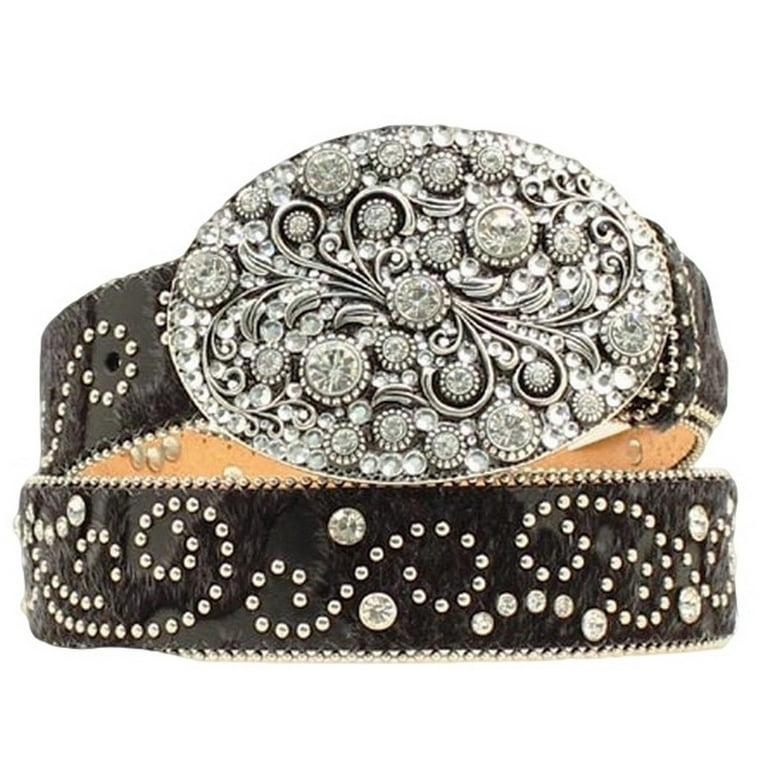 Nocona Western Belt Womens Crystal Floral Swirl Hair Black  display picture 2
