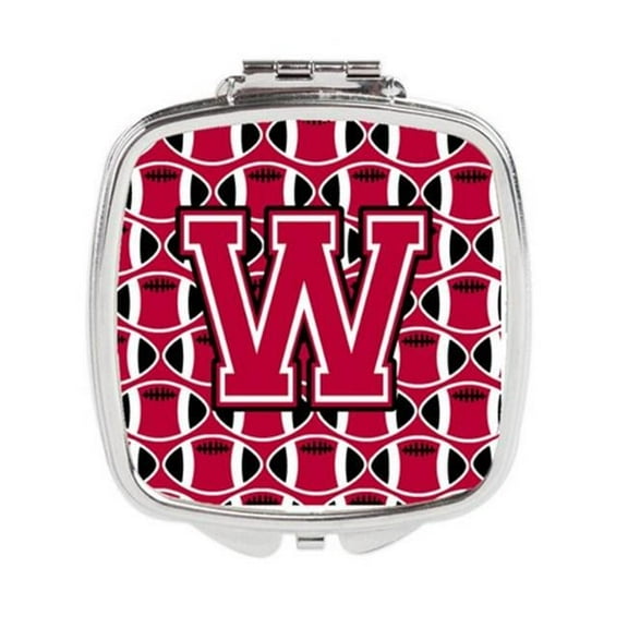 Letter W Football Crimson & White Compact Mirror