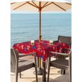 thumbnail image 3 of Outdoor Tablecloth with Umbrella Hole for Patio/Picnic/Party/Camping, Red Independence Day Waterproof Table Cloth Square Cover Washable, American Stars 250th Anniversary (54"x 54"), 3 of 9
