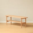 thumbnail image 6 of Center table Low Table 100% solid wood Top plate Desk Coffee table Width 120 x Depth 40 x Height 42 cm Study desk Work from home Easy to assemble Natural wood with storage shelf Natural writing desk, 6 of 10