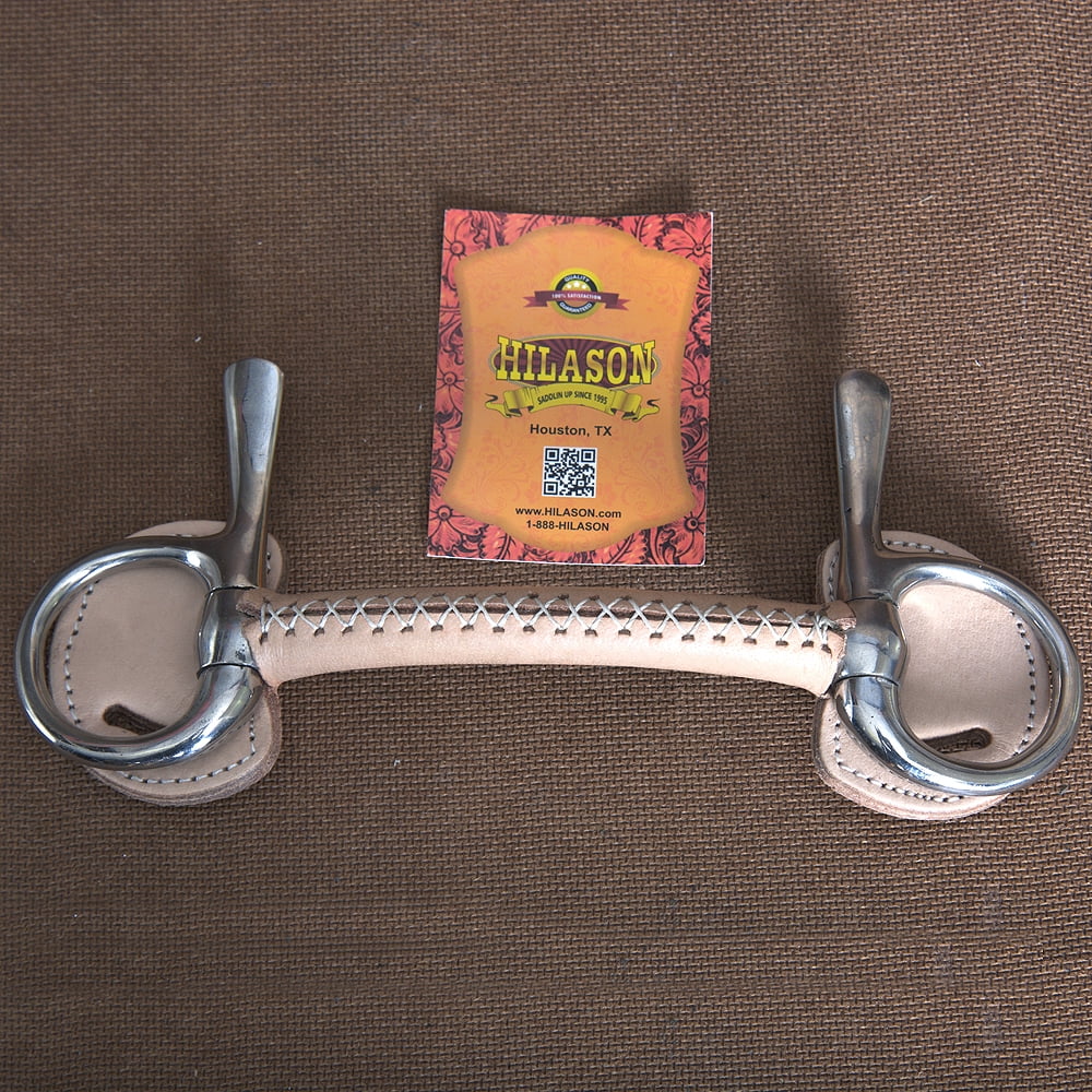 5" Hilason Western Trotting Leather Covered Mullen Mouth Horse Bit