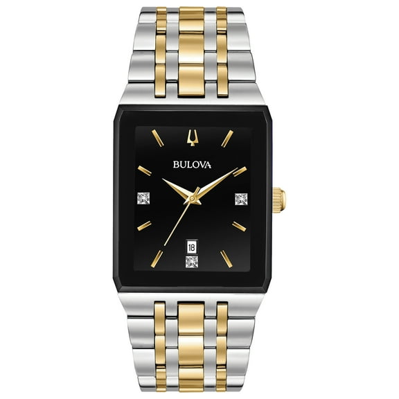 Bulova Men's Diamond-Accent Two-Tone Stainless Steel Bracelet Watch 98D153