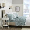 thumbnail image 6 of Great Bay Home Printed Velvet Plush Warm and Cozy Fleece Sheet Set  (Twin, Enchanted Woods - Blue), 6 of 9