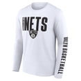 thumbnail image 2 of Men's Logo Athletic White Brooklyn Nets Vision Long Sleeve T-Shirt, 2 of 3