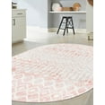 thumbnail image 3 of Rugs.com Bohemian Trellis Collection Rug – 5' x 8' Oval Dusty Rose Low Rug Perfect For Living Rooms, Large Dining Rooms, Open Floorplans, 3 of 9