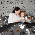 thumbnail image 4 of Erosebridal Gothic Skeleton Ghost Twin Comforter Sets 2pcs,Halloween Black Cats Bedding Set,Dark Grey,Reversible,1 Comforter and 1 Pillowcase, 4 of 6