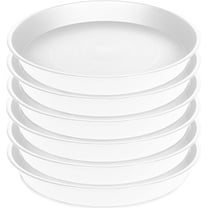 6 Pack of 14 Inch Round Plant Saucer, Heavy Duty Planter Trays and Plant Plate Water Catcher for Pots, Indoor Outdoor Plastic Flower Plant Saucers,Thicker Plastic Plant Trays for Pots ,White