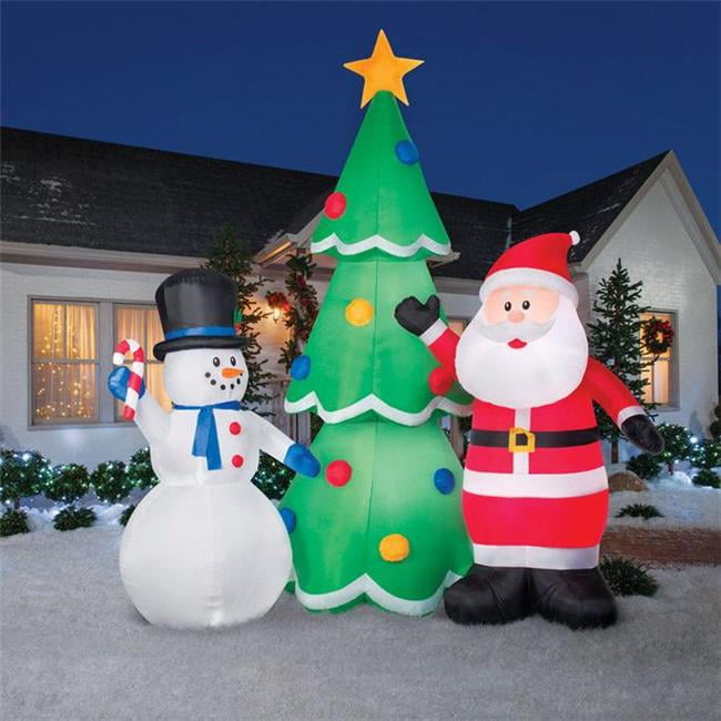 Santa & Snowman Tree Scene - Multicolor - Walmart.com - Walmart.com
