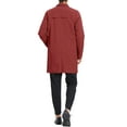 thumbnail image 3 of INSPIRE CHIC Men's Trench Coat Single Breasted Button Down Jacket Long Overcoat XL Burgundy, 3 of 7