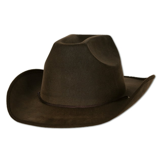 The Beistle Company Chapeau Western en Simili Cuir Marron (Lot de 6)