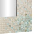 thumbnail image 5 of DecMode 48" x 36" Cream Handmade Mosaic Wall Mirror with Blue Corners, 5 of 15