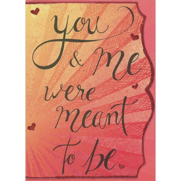 Designer Greetings You and Me Were Meant to Be: Starburst with Red Glitter Die Cut Edge Masculine Valentine's Day Card for Husband, Boyfriend