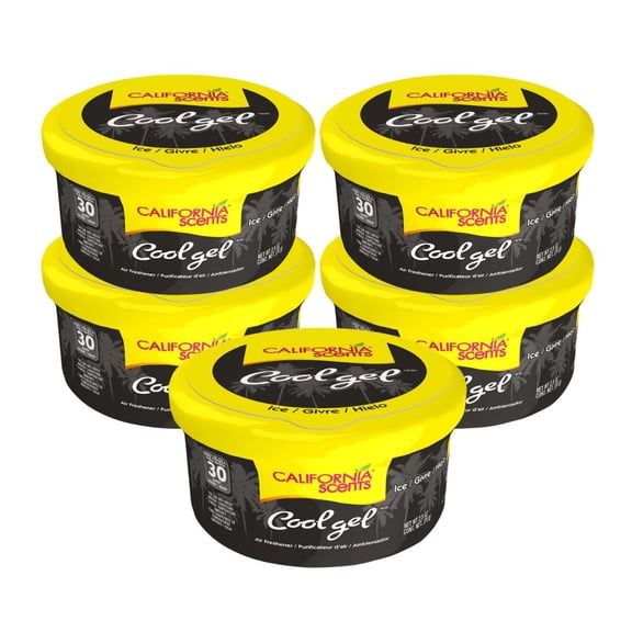 Kit Aromatizantes Gel Auto CaliforniaScents Ice 30 Días 5 pzs