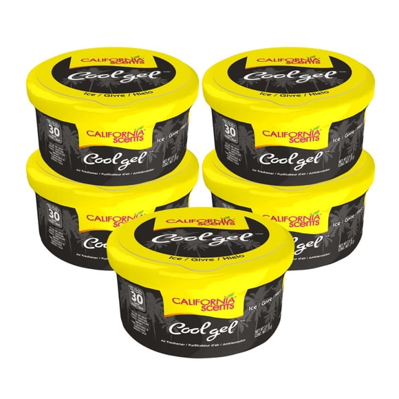 Kit Aromatizantes Gel Auto CaliforniaScents Ice 30 Días 5 pzs