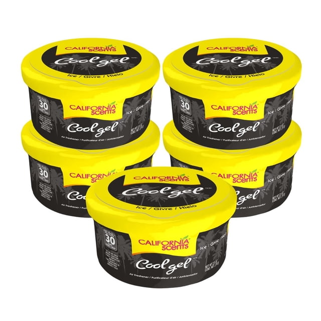 Kit Aromatizantes Gel Auto CaliforniaScents Ice 30 Días 5 pzs