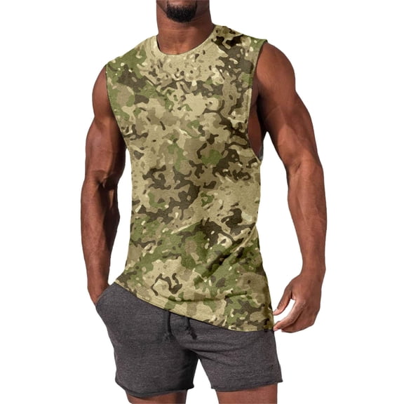 Afdoent Tank Tops Men For Summer Casual Wear Comfortable Print Sleeveless Tank Tops For Daily Wear And Relaxing Activities Summer Outings
