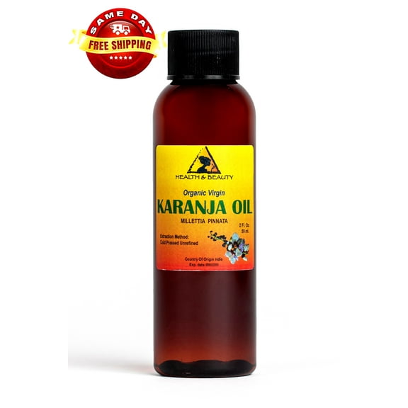 KARANJA / PONGAMIA OIL ORGANIC UNREFINED VIRGIN COLD PRESSED RAW PURE 2 OZ