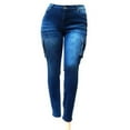 thumbnail image 4 of Jack David Womens Plus Size blue cargo Stretch Skinny Leg twill Jean Pants, 4 of 5