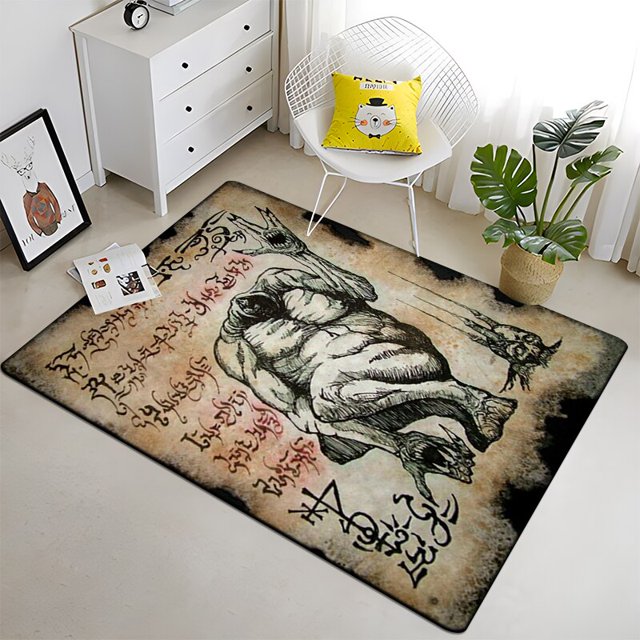 Cthulhu - Alfombra de pintura artística, área grande, negro, suave, decoración del hogar, estilo bohemio, picnic1160x200cm (62x78 pulgadas)160x200cm (62x78 pulgadas) zhangyuxiang unisex