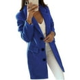 thumbnail image 1 of Fleece Overcoat Women Winter Trench Coat Long Jacket, 1 of 3