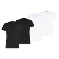 thumbnail image 1 of PUMA Camiseta para Hombre, Paquete de 4  - Basic V-Neck, Cuello en V, Manga corta, uni Negro/blanco M (Medium), 1 of 1