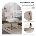 thumbnail image 5 of Beige Modern Dining Chairs Set of 4, Corduroy Fabric Upholstered Kitchen & Dining Room Chairs Set of 4, Kitchen Table Chairs Set of 4, Sillas de Comedor, Gold Metal Frame (Beige, 4 Pcs), 5 of 11