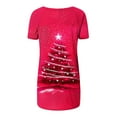 thumbnail image 4 of Aofany Plus Size Christmas Shirts for Women Xmas Tree Print Holiday Tops Short Sleeve Crewneck Tunic Blouses, 4 of 4