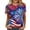 Blue, variant on Qetyuw Independence Day Shirts for Women Casual Patriotic American Flag Print Tshirts Tunic Short Sleeve Tees Breathable Crew Neck Blouses Tops of the Week