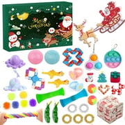 Zoiuytrg Fidget Advent Calendar Toys 2021, 24 Days Christmas Countdown Calendar Sensory Fidget Toy Pack for Kids Adults