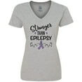 thumbnail image 3 of Inktastic Epilepsy Awareness Ribbon Support Walk Women's V-Neck T-Shirt, 3 of 5