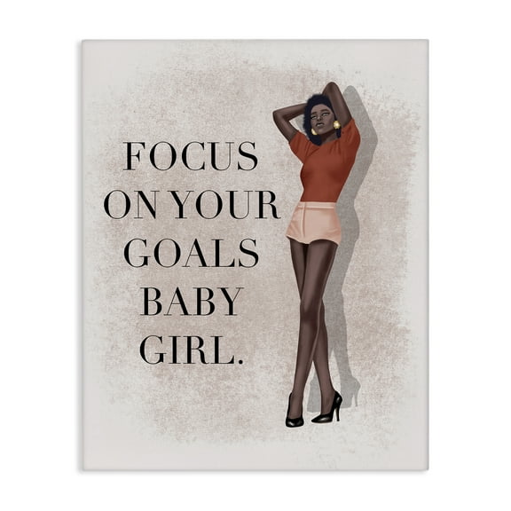 Stupell Industries Focus On Goals Girl People Painting Wrapped Canvas Art Print Wall Art, 16 x 20